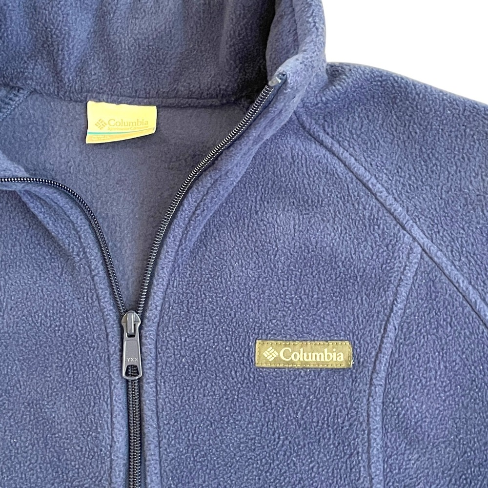 COLUMBIA Jacket Womens Benton Springs LARGE Full Zip Longsleeve Blue Zip Pockets